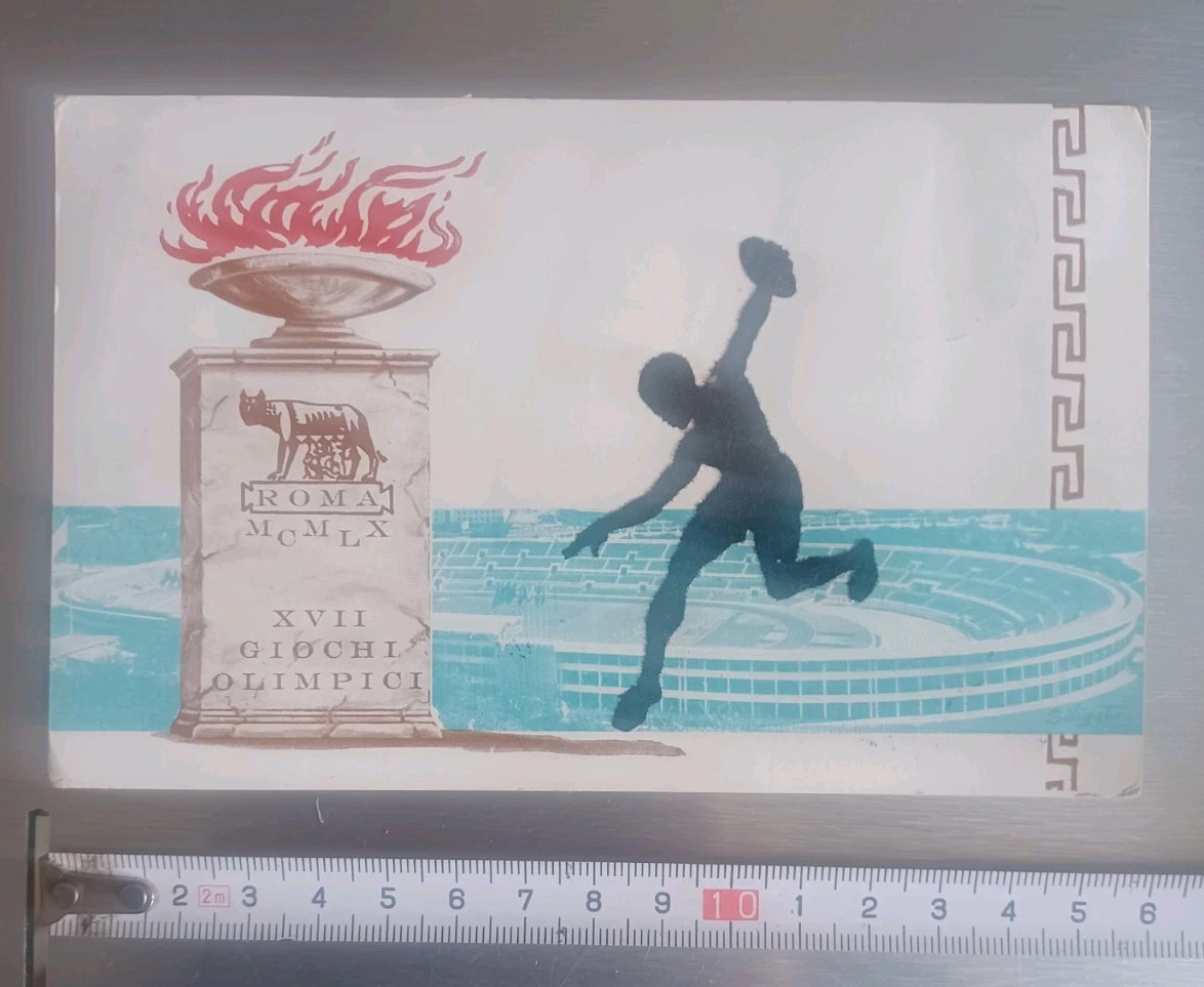 1960 DISCUS Olympische Spiele Rom FDC Postcard Giochi Olimpici Roma Italy 
