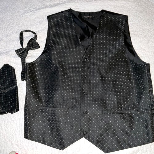 Mens VEST mens size XL ?  costume Victorian Edwardian black white dots