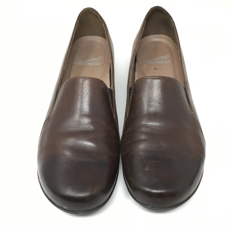 Dansko Franny Mocasines Zuecos Zapatos Mujer Talla 8.5-9 EE. UU. 39 UE Cuero Marrón Foto 4 de 4