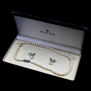 Mikimoto Sterling Japanese Akoya Pearl 16.25" Necklace Earring Lot of 2 #S4510 3