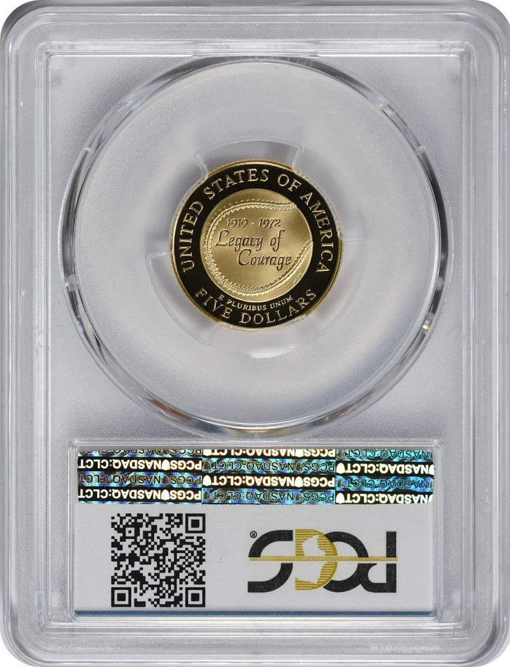 1997-W Jackie Robinson Commemorative $5 Gold PR69DCAM PCGS - Image 2 of 2
