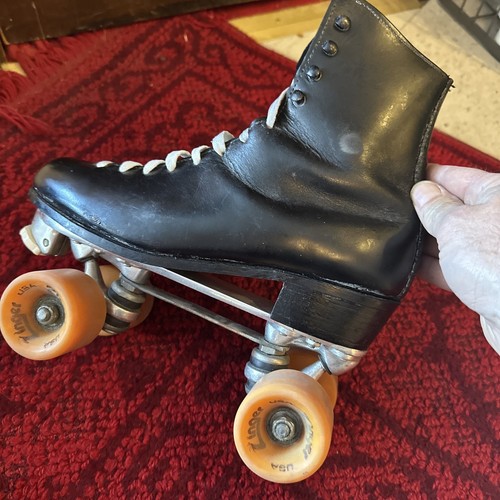 Vtg Roller Skates Sure Grip Century Plate Zinger Wheels Mens Black - Picture 6 of 13