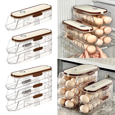 Eier Aufbewahrung Behälter Automatisch Eierroller Organizer Klar Modern Platzsparend