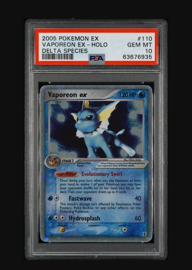 POKEMON TCG VAPOREON EX 110/113 Delta Species Holo 2005 Pokemon
