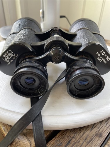 Mark Scheffel Vintage Binoculars 20x50 Coated Full Size Case Birdwatching 7”