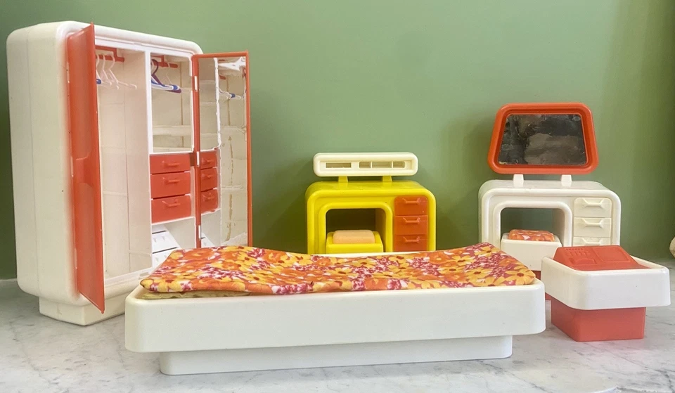 ANCIEN MOBILIER CHAMBRE BUREAU POUPEE BARBIE DREAM MATTEL DOLL 1977 #7601 - Photo 2/4