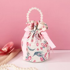 6x Mini Handheld Canvas Candy Bag Wedding Party Beaded Candy Bags Packaging Chic