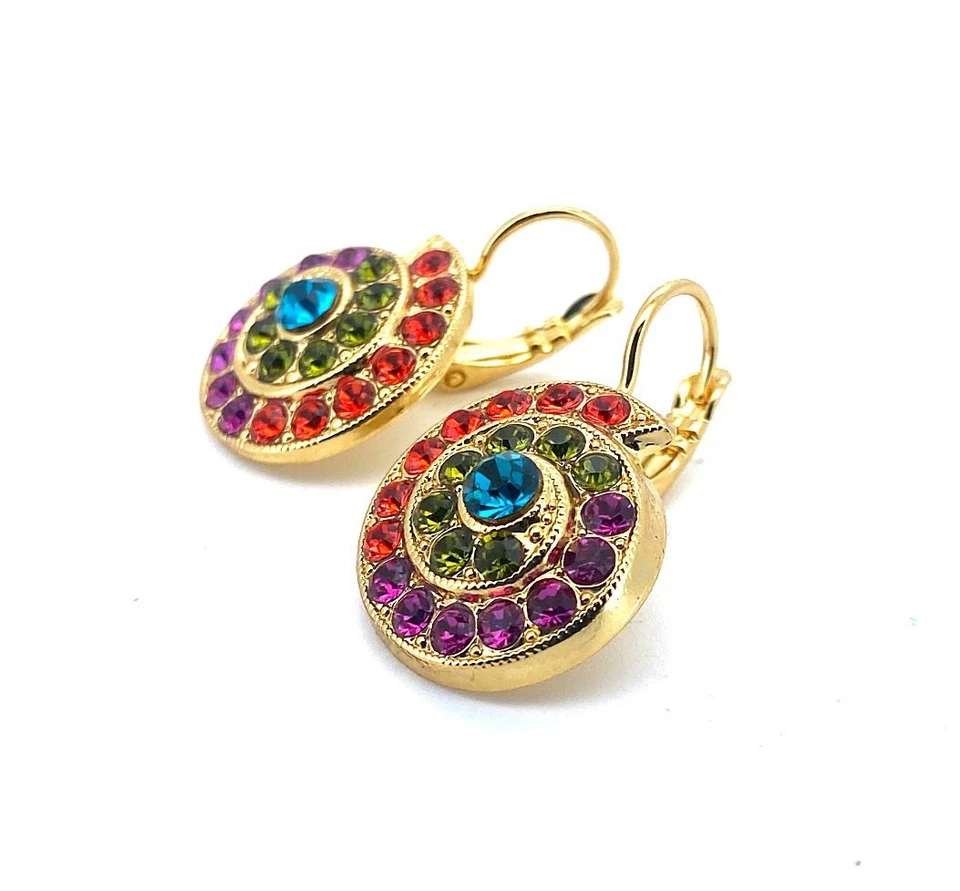 Pendientes de Mariana Tiger Lily Coll. Shell incrustado naranja, ciruela púrpura, gris... Foto 3 de 3