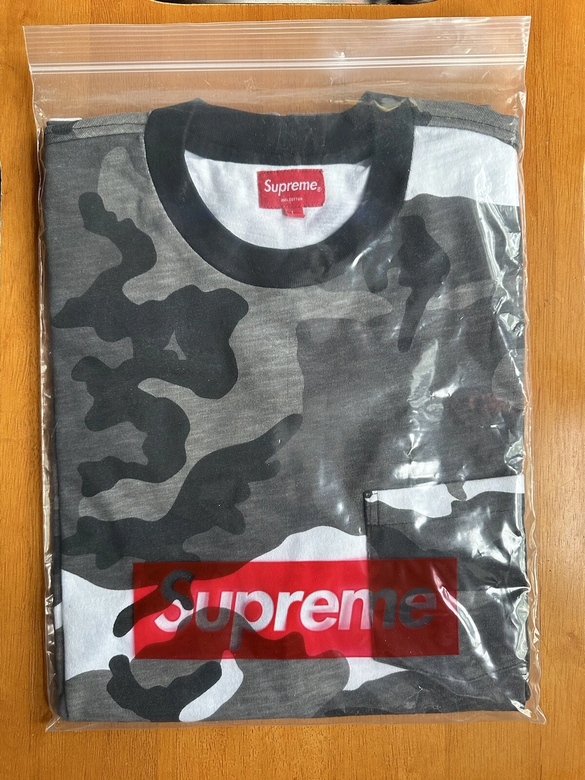 Tee de poche Supreme camouflage neige FW18 grand NEUF AUTHENTIQUE