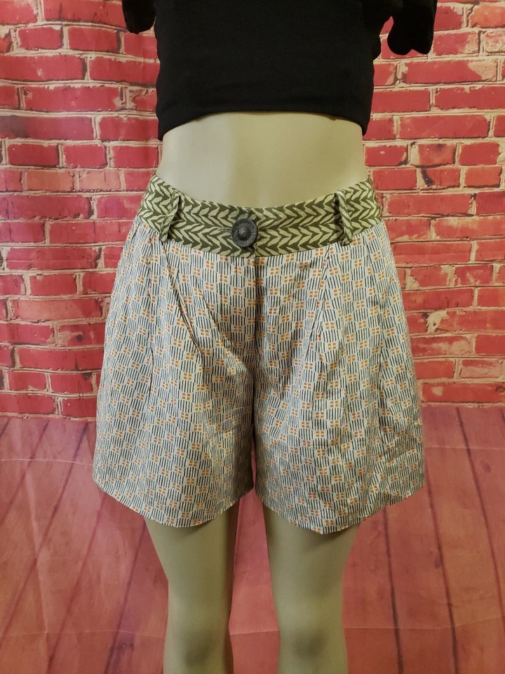 Pantalones cortos para mujer Corey Lynn Calter estampados mezcla de seda multicolor plisados talla 4 Foto 4 de 4