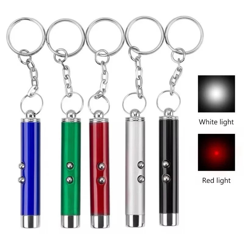2-in-1 Laser/Lazer Pointer Pen, LED Torch Keychain Cat/Dog Toy UK