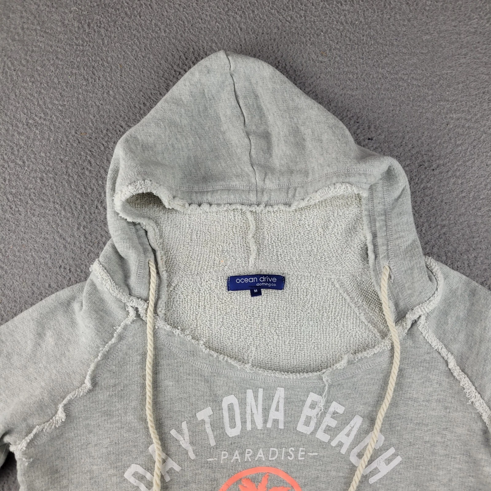 VETEMENTS Ocean Drive Clothing Co Felpa con Cappuccio Ragazze Grigio Medio Destinazione Vacanze Pullover