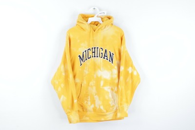 Vintage 90s Mens Small University Of Michigan Spell Out Acid Wash Hoodie Yellow Ebay