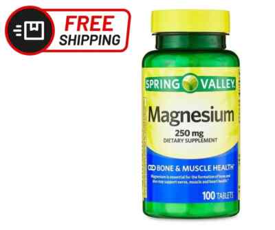 Spring Valley Magnesium Tablets Dietary Supplement, 250 Mg- 100 Count, FREE SHIP