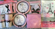 PARIS Eifel Tower Birthday Party Supply Kit w/Banner Invites