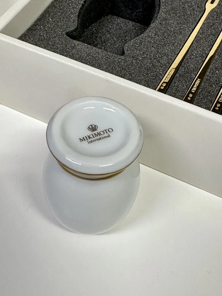 Nuevo juego de cubiertos MIKIMOTO 5 selecciones de frutas 6” y soporte de selección 2,5” ***Raro Foto 4 de 4