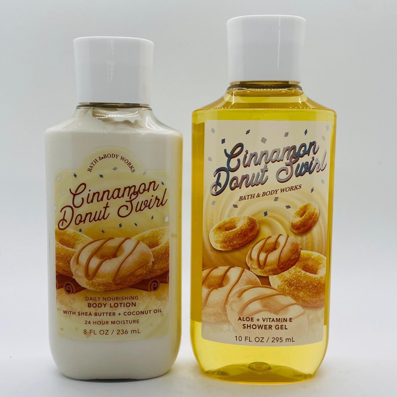 Bath & Body Works CINNAMON DONUT SWIRL Shower Gel Wash & Body Lotion