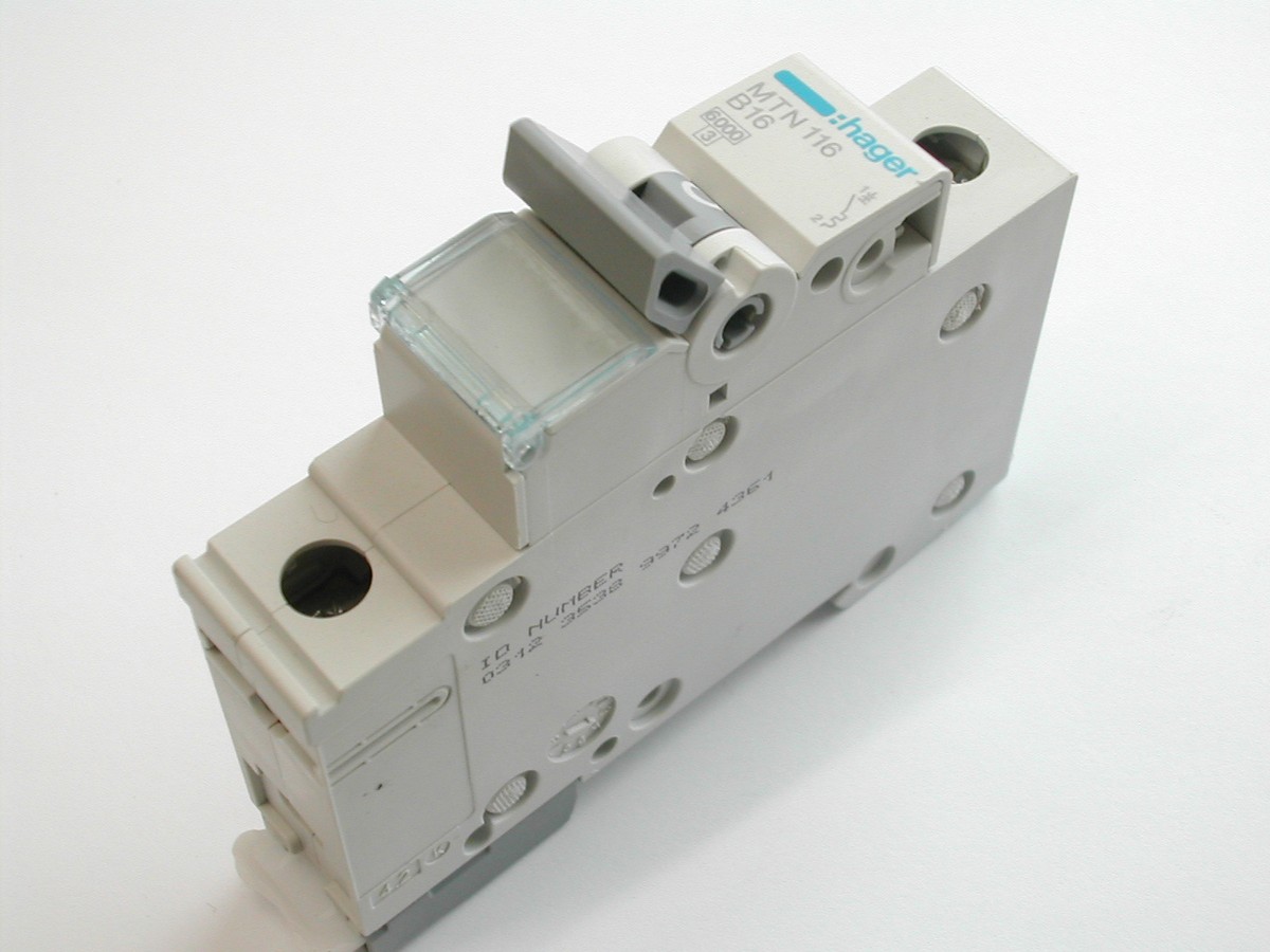 Hager 16A MCB B16 16 Amp MTN116 Type B Single Pole Miniature Circuit Breaker 3250614343049