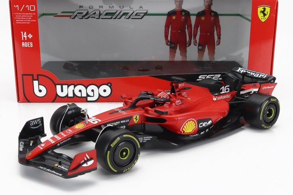 Burago 1/18 Ferrari F1 SF23 16 Leclerc 2023 Modellbau Statisches Modell Diecast-image
