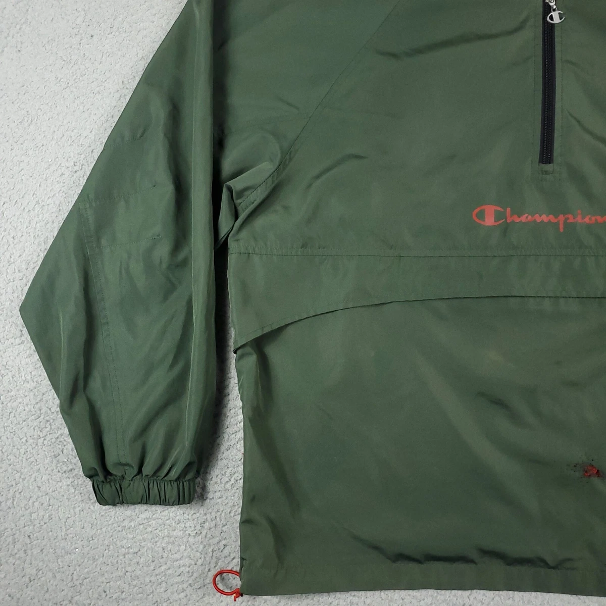 Champion Green Quarter Zip Vented Zip Up Hoodie Windbreaker