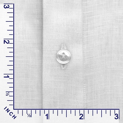 White Linen Button Down Polo Kent Collar Hidden Placket Men's Dress Formal Shirt - Picture 7 of 8