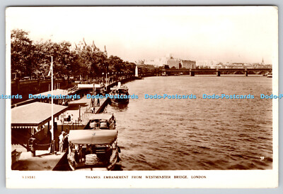 R767080 London Themse Ufer von Westminster Bridge Bridge House Echtfoto