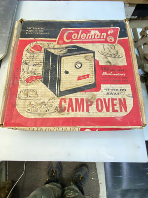 OLD Coleman Folding Camp Oven Stove W/ Original Box