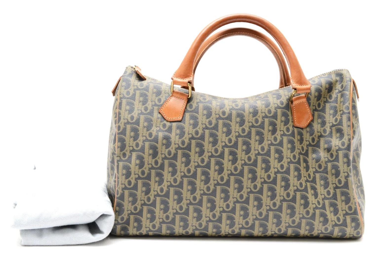 Rare ! Sac à main Christian Dior [rang A] vintage trotteur Boston sac à main PVC cuir