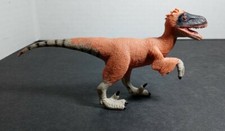 K M Wild Republic 2004 Velociraptor Dinosaur 6" Figure Hard Rubber Toy