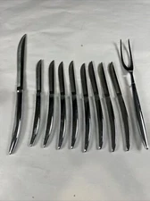 Towle Stainless Steel Steak Knives And Carving  Set  10 Pieces USA MCM Carving