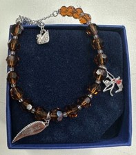 SIGNIERTES FREUNDSCHAFTSARMBAND SWAROVSKI DISNEY TINKERBELL SISTERHOOD KRISTALL PERLEN