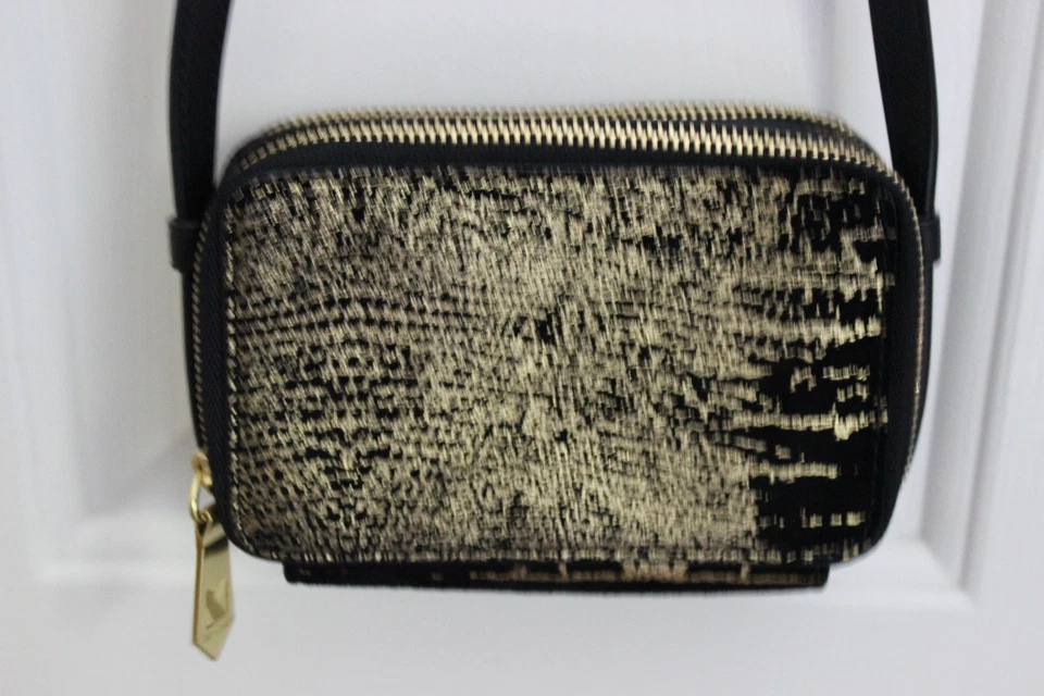 Reed Krakoff Crossbody Mini Wallet Black & Gold Leather  New With Dustbag - Image 4 of 4