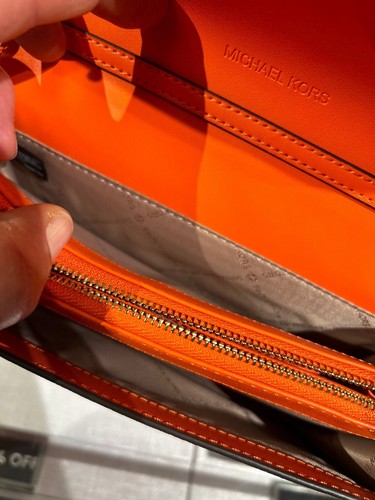 Michael Kors Jet Set Item Large Leather Zip Around Wallet Crossbody Bag - Poppy - Picture 9 of 14