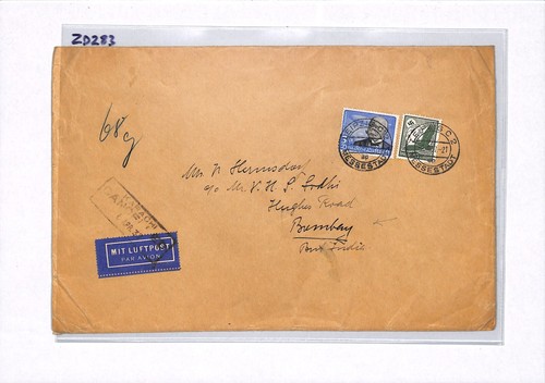 GERMANY Leipzig INDIA AIR MAIL Bombay via Karachi 1937 {samwells-covers}ZD283 - Picture 7 of 10