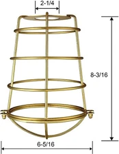 Dysmio Metal Wire Cage for Hanging Pendant Lighting 2-1/4-Inch Polished Brass