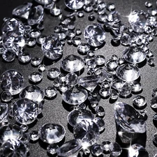 1000PCS Diamond Decorations, Clear Fake Diamonds Acrylic Craft Gems Crystals for