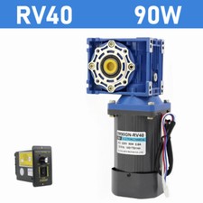 Ac220v Rv40 90w Worm Gear Reducer Gearbox Motor Gearmotor Cwccw 18mm Shaft New
