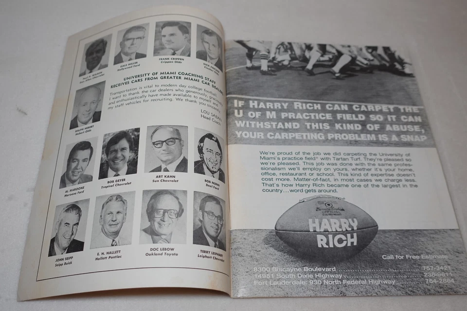 Miami Hurricanes Florida Gators 1977 Orange Bowl Fútbol Programa De Colección Foto 2 de 4