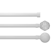 CURTAIN POLES EXTENDABLE METAL EASY FIT INC FITTINGS BALL FINIAL