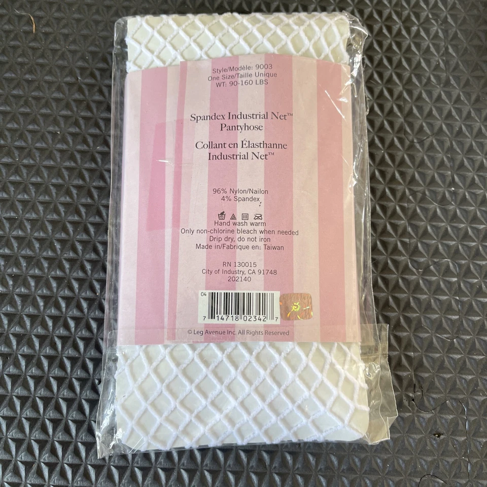 LEG AVENUE SPANDEX INDUSTRIAL NET PANTYHOSE WHITE STYLE 9003 - Image 2 of 2
