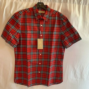 burberry red button up
