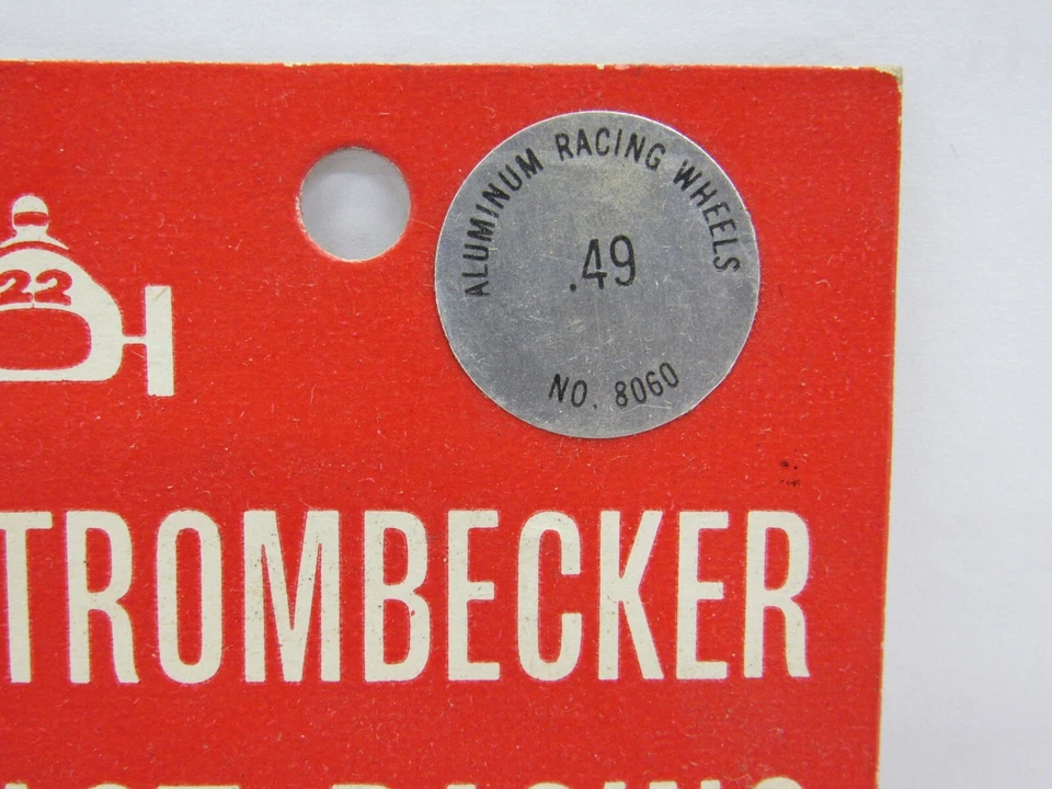 Ruedas de carreras de aluminio vintage Strombecker Slot Car No. 8060 #TW-14 Foto 2 de 4