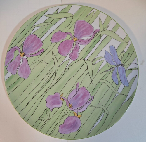 Juego de 4 platos de cena Franci Villa Vanilla Palm Beach 11" flores mosca dragón - Imagen 5 de 15