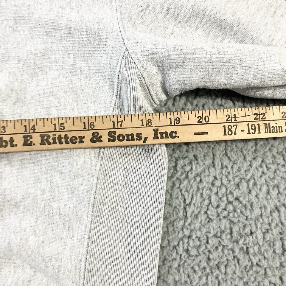 Vintage Champion Sweatshirt Size Medium Reverse Weave Warmup Blank Heather Grey eBay