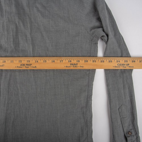Camicia uomo Carl Sterr taglia 16 grigia tinta unita manica lunga vestito con bottoni - Foto 6 di 10