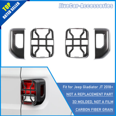 Tail Lights Guards Rear Brake Lamps Trim Cover Frame For Jeep JT Gladiator 2018+