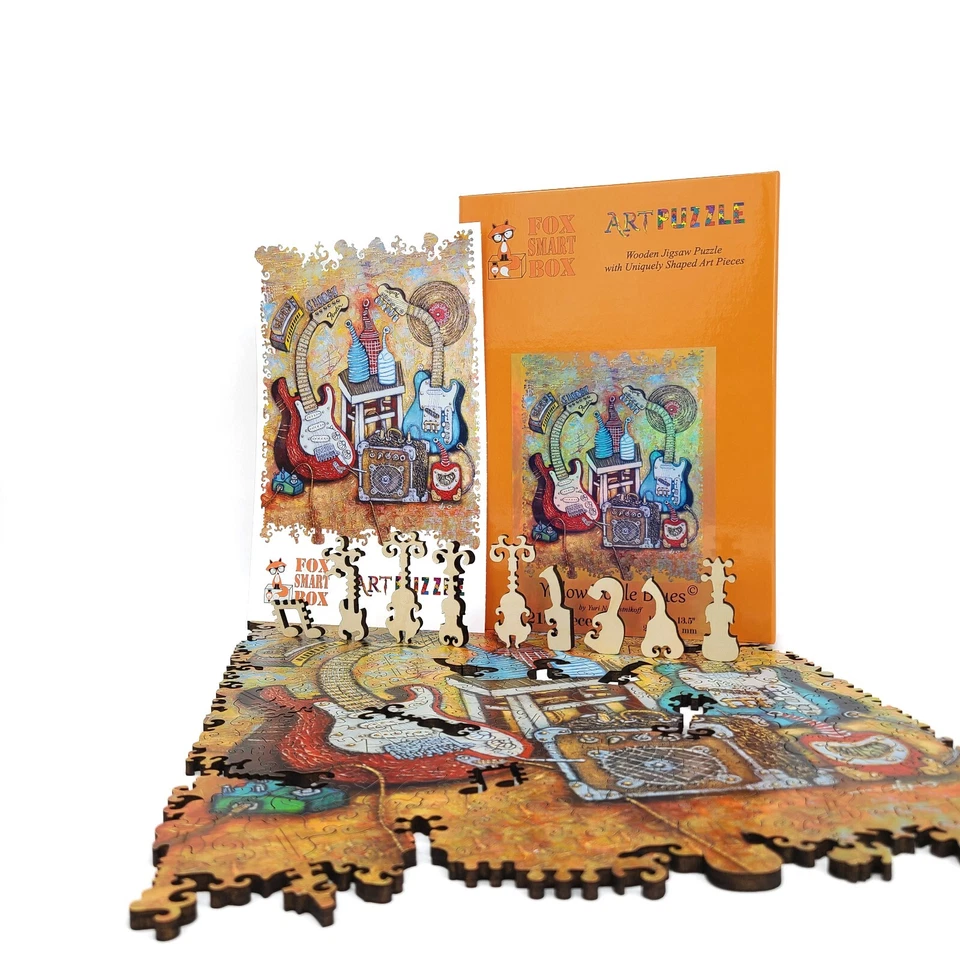 Rompecabezas de madera para adultos de FoxSmartBox - 212 piezas - botella amarilla azul Foto 3 de 4