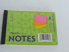 Note Pads Unruled 5 Vibrant Colors 4X6 Inches,  Tear-out Sheets/Pad OPEN