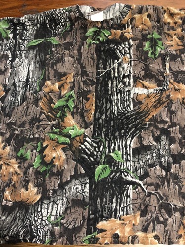 Vintage Jerzees Outdoors T-shirt Size Large Trebark Lynch Camo Pocket 90's - Picture 3 of 5