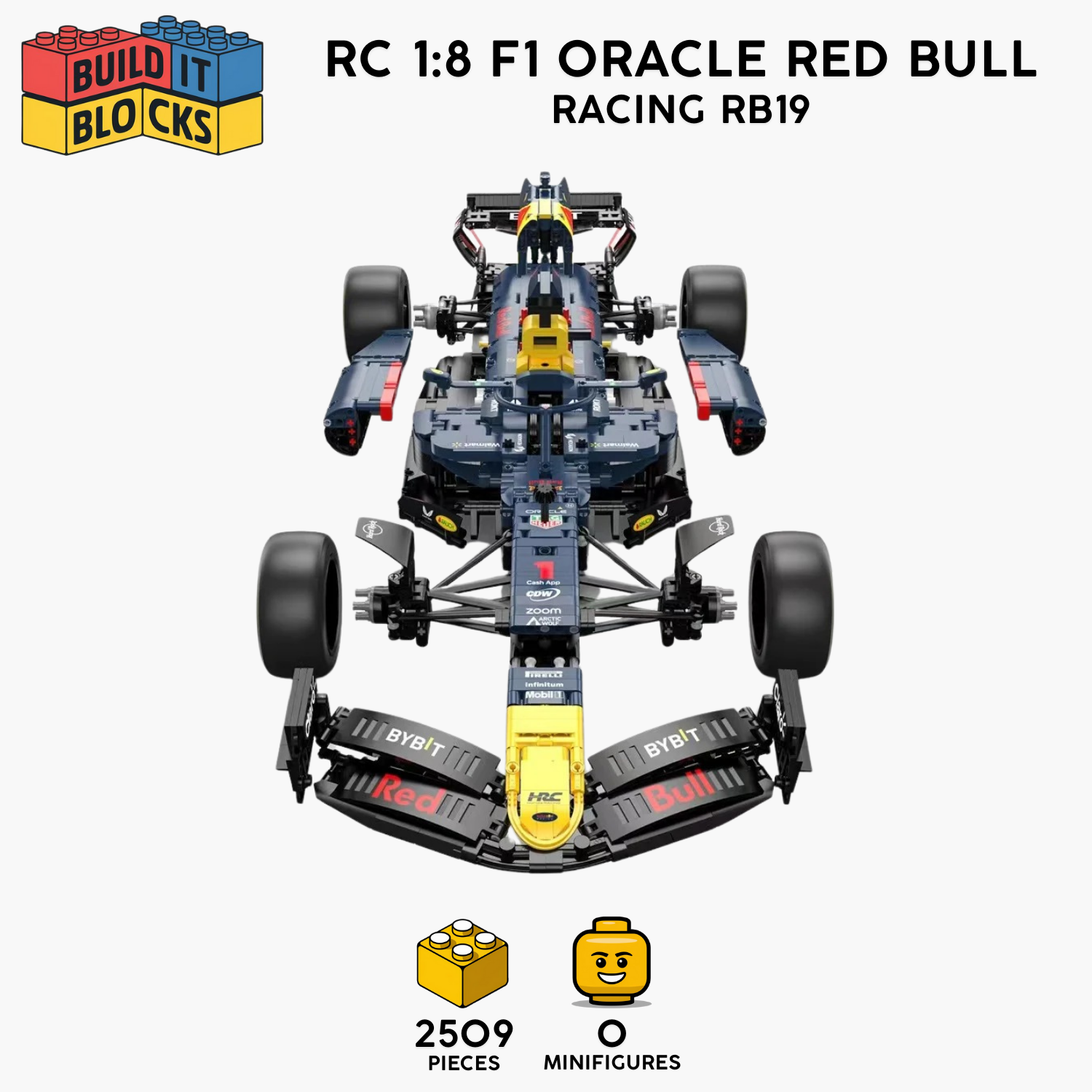 RASTAR 92400 RC 1:8 F1 RB19 Oracle Red Bull Racing Building Blocks Toy Set